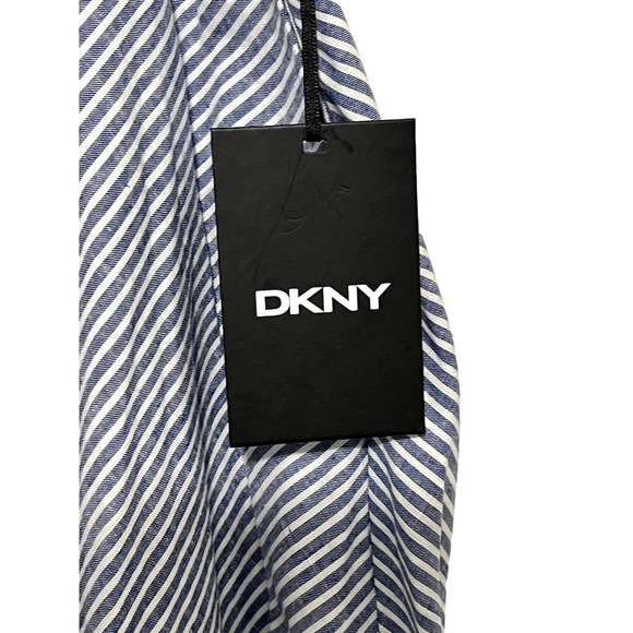 DKNY Hanker chief Style Blue and White Stripe Mid Length Skirt Size 6 NWT - Picture 6 of 9